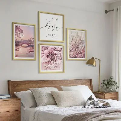 Multi-piece wall decor set flower bridge life inspiration design