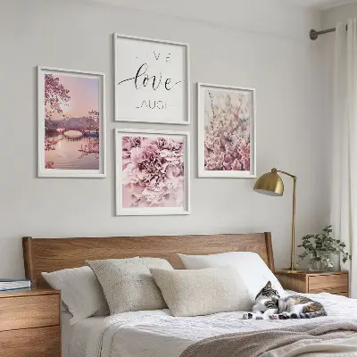 Multi-piece wall decor set flower bridge life inspiration design