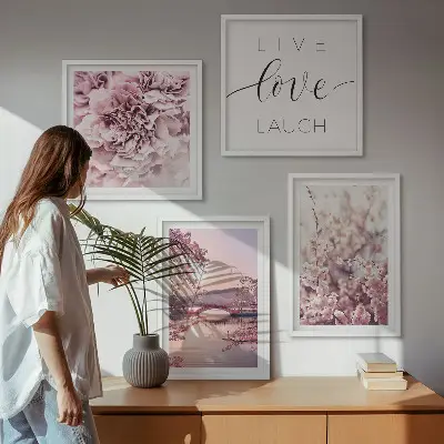 Multi-piece wall decor set flower bridge life inspiration design