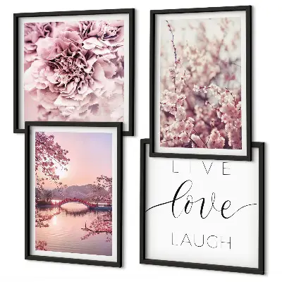 Multi-piece wall decor set flower bridge life inspiration design