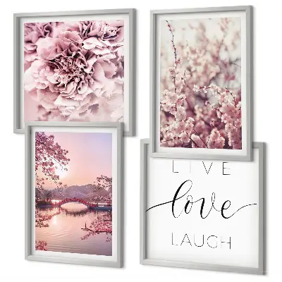 Multi-piece wall decor set flower bridge life inspiration design