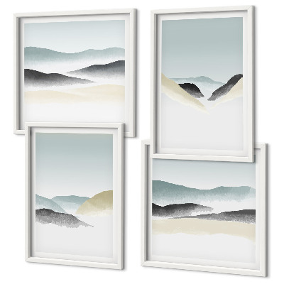 Multi-piece wall decor set Mountains minimalist pastels