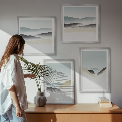 Multi-piece wall decor set Mountains minimalist pastels