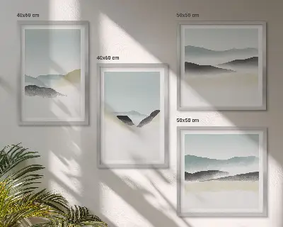 Multi-piece wall decor set minimalist mountain landscape in pastel colors