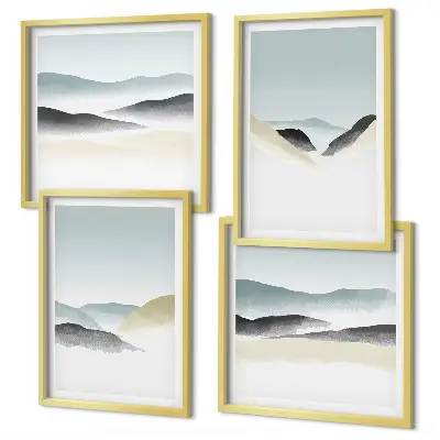 Multi-piece wall decor set minimalist mountain landscape in pastel colors