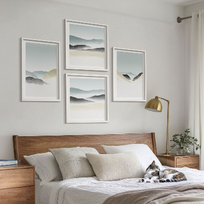 Multi-piece wall decor set Mountains minimalist pastels