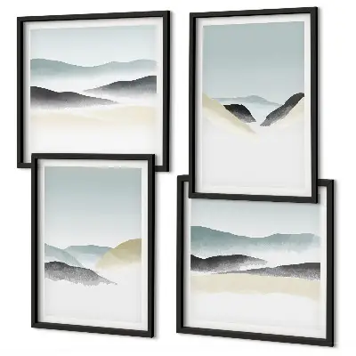 Multi-piece wall decor set minimalist mountain landscape in pastel colors