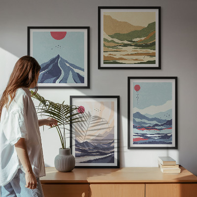 Multi-piece wall decor set Abstract mountain landscapes