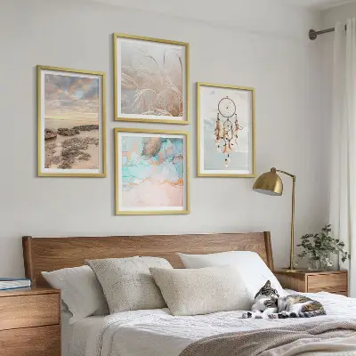 Wall art set sea of clouds dream catcher grass design