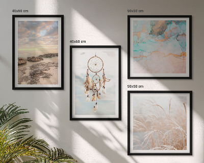 Wall art set Sea of ​​clouds dream catcher grass