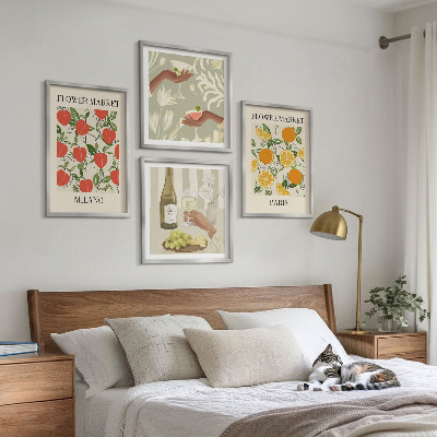 Multi-piece wall decor set Flowers wine Milan Paris