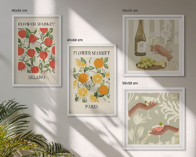 Multi-piece wall decor set Flowers wine Milan Paris