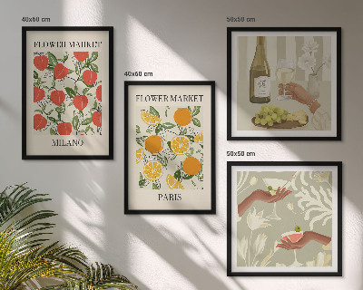 Multi-piece wall decor set Flowers wine Milan Paris