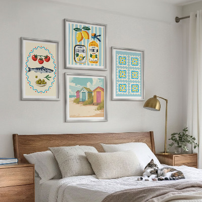 Wall art set Illustrations of Mediterranean cuisine