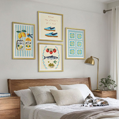 Multi-piece wall decor set Fruit Patterns and Italian Culture