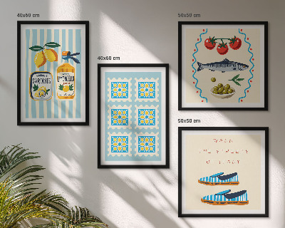 Multi-piece wall decor set Fruit Patterns and Italian Culture