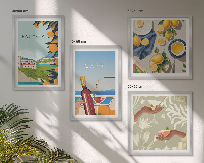 Wall art set Italian Lemon Holidays Capri
