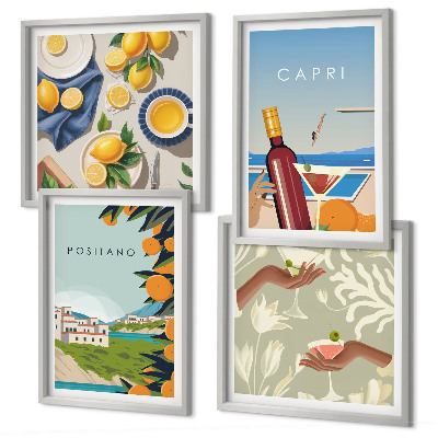Wall art set Italian Lemon Holidays Capri