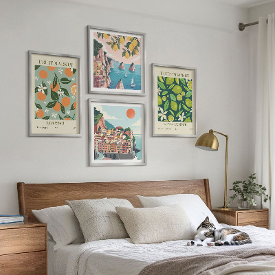 Wall art set Fruit patterns vintage posters