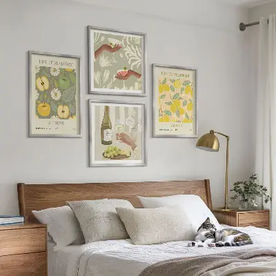 Fruity patterns Italian wine wall art set of 4 pieces