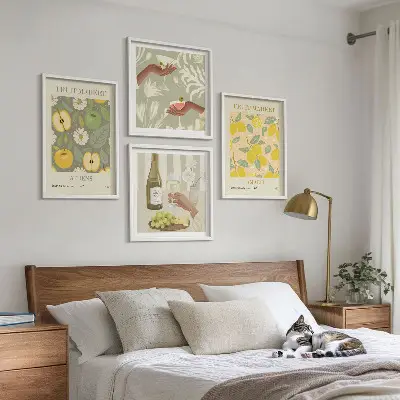 Fruity patterns Italian wine wall art set of 4 pieces