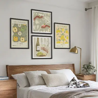 Fruity patterns Italian wine wall art set of 4 pieces