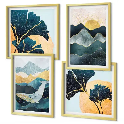 Abstract mountain wall art set multi-piece aesthetic decor