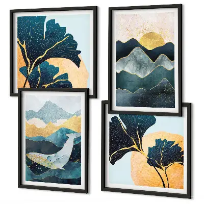 Abstract mountain wall art set multi-piece aesthetic decor