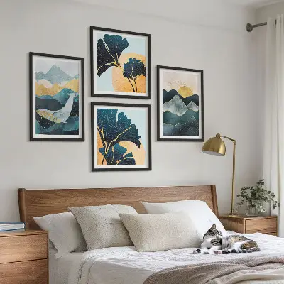 Abstract mountain wall art set multi-piece aesthetic decor