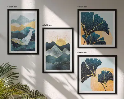 Abstract mountain wall art set multi-piece aesthetic decor
