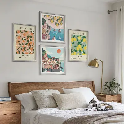 Wall art set featuring citrus fruits of the Italian tropics