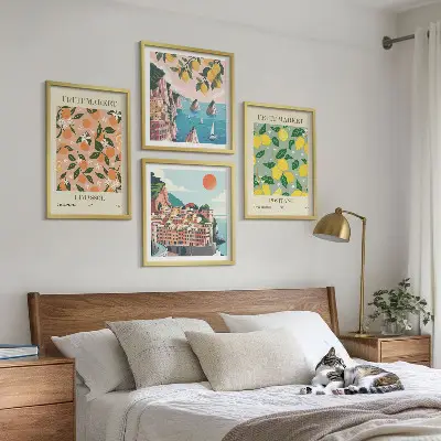 Wall art set featuring citrus fruits of the Italian tropics