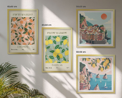 Wall art set Citrus fruits of the Italian tropics