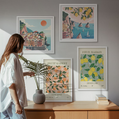 Wall art set Citrus fruits of the Italian tropics