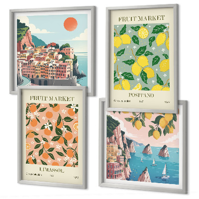 Wall art set Citrus fruits of the Italian tropics