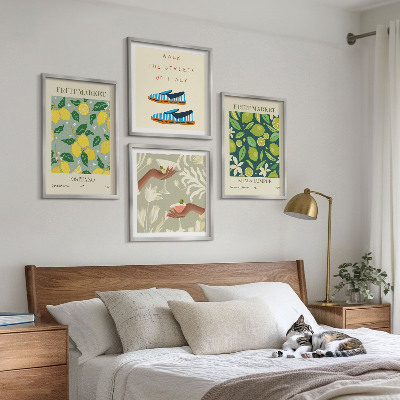 Set of 4 wall art pieces Fruit patterns Italian posters
