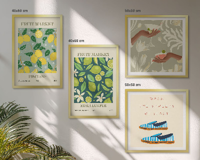 Set of 4 wall art pieces Fruit patterns Italian posters