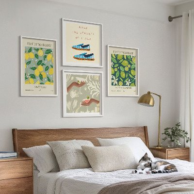 Set of 4 wall art pieces Fruit patterns Italian posters