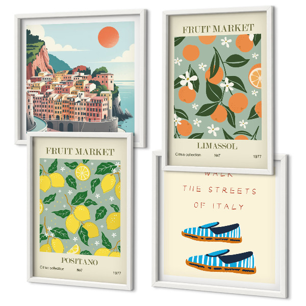 Multi-piece wall decor set Fruit patterns of Italian culture