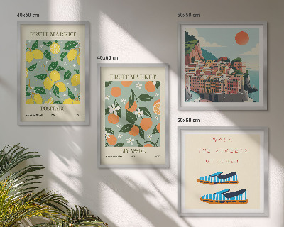 Multi-piece wall decor set Fruit patterns of Italian culture