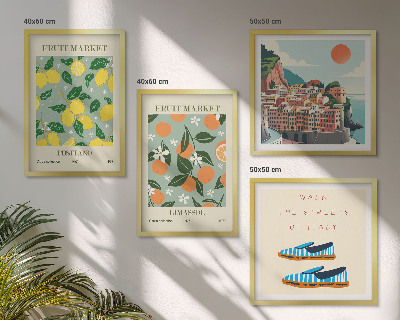 Multi-piece wall decor set Fruit patterns of Italian culture