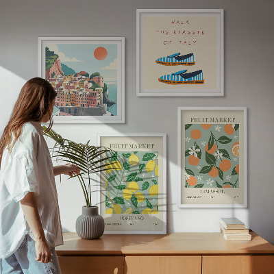 Multi-piece wall decor set Fruit patterns of Italian culture