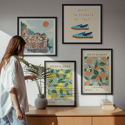 Multi-piece wall decor set Fruit patterns of Italian culture