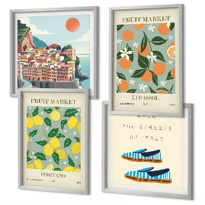 Multi-piece wall decor set Fruit patterns of Italian culture