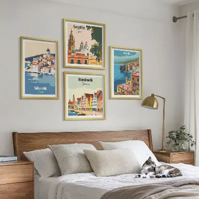 Wall art set Landscapes of European cities