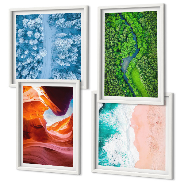 Multi-piece wall decor set Water canyon greenery in winter