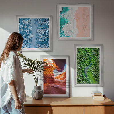 Multi-piece wall decor set Water canyon greenery in winter