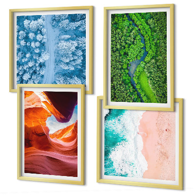 Multi-piece wall decor set Water canyon greenery in winter