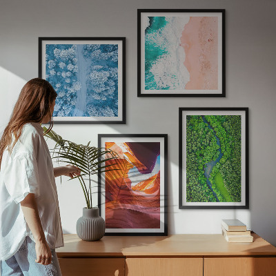 Multi-piece wall decor set Water canyon greenery in winter
