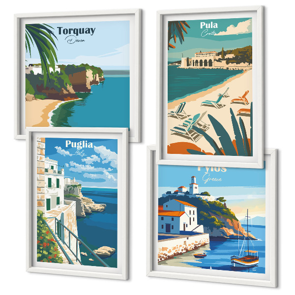 Multi-piece wall decor set Tourist seaside landscapes